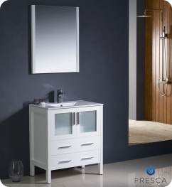  Bathroom Vanities on Contemporary Vanities   30 Inch Single Sink Bathroom Vanity In White