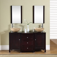 Double Sink Bathroom Vanities on Double Vanities 47 60 Inches 56 Inch Double Vessel Sink Bathroom