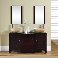 Double Sink Bathroom Vanities on Double Vanities 47   60 Inches   56 Inch Double Vessel Sink Bathroom