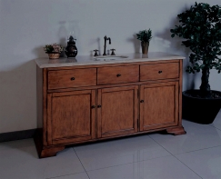 60 Inch Single Sink Bath Vanity In Pecan UVLFW54311160