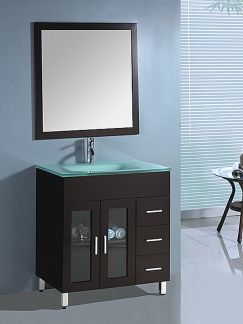 Bathroom Vanity Single Sink on 31 5 Inch Single Sink Bathroom Vanity In Espresso With Integrated
