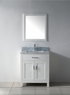 Bathroom Vanities on Contemporary Vanities   30 Inch Single Sink Bathroom Vanity In White