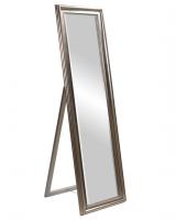 Narrow Depth Bathroom Vanity on Taylor Rectangular Bright Silver Leaf Standing Mirror