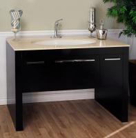 Narrow Depth Bathroom Vanity on 55 3 Inch Single Sink Bathroom Vanity With A Dark Walnut Finish