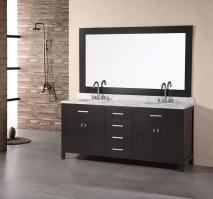 Narrow Bathroom Vanities on 72 Inch Modern Double Sink Bathroom Vanity In Espresso With White