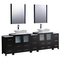 Torino 96 Inch Espresso Modern Double Sink Bathroom Vanity