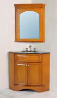 Narrow Depth Bathroom Vanity on 28 Inch Corner Single Sink Vanity With Black Galaxy Granite Top And
