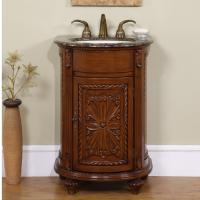 Corner Bathroom Sink Vanity on Traditional Pedestal Single Sink Bathroom Vanity With Brown Marble Top