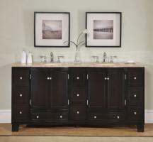 Bathroom Vanities Clearance on 72 Inch Double Sink Bathroom Vanity With Dark Brown Finish Uvsr070472