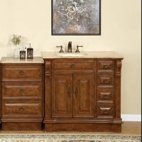 Narrow Depth Bathroom Vanity on 58 Inch Modern Single Bathroom Vanity With Travertine And 2 Doors 7