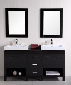 Double Sink Bathroom Vanity on 60 Inch Double Sink Bathroom Vanity With Open Shelves Uvdedec091b60
