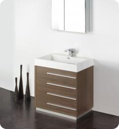 Bathroom Cabinets on 30 Inch Gray Oak Modern Bathroom Vanity With Medicine Cabinet