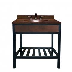 Bathroom Vanity on 36 Inch Single Sink Bath Vanity With Integrated Copper Counter Top
