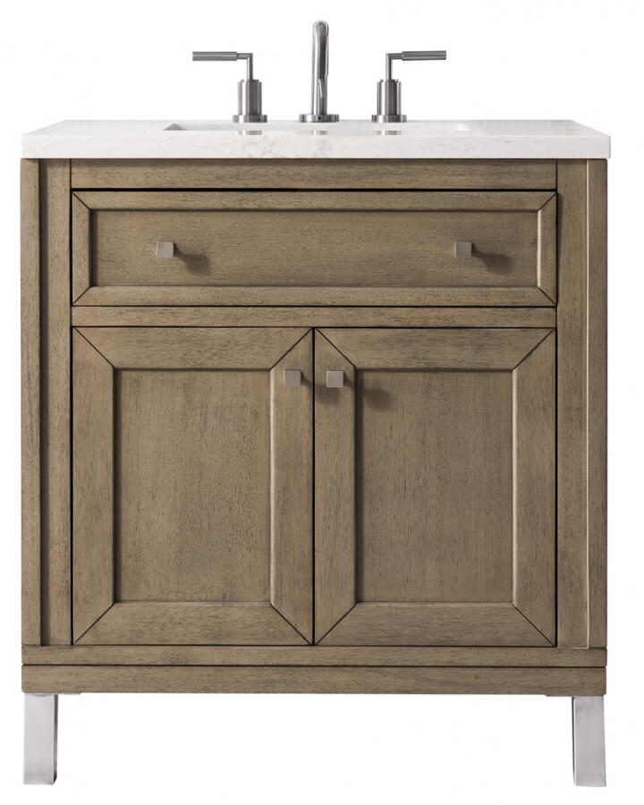 30 Inch Single Sink Bathroom Vanity in Walnut with Choice of Top