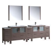 Large Double Bath Sink Vanities 73 95 Inches With Free Shipping 108 Inch Gray Oak Modern Double Sink Bathroom Vanity