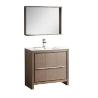 36 To 40 Inch Single Bathroom Vanities With Sinks Free Shipping 35 5 Inch Single Sink Bathroom Vanity In Gray Oak With Matching Mirror