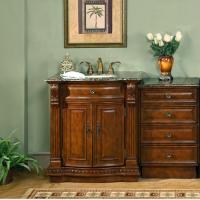 53 Inch Single Sink Bathroom Vanity With Extra Storage And Marble Silkroad Exclusive 53 Inch Single Sink Bathroom Vanity