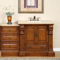 58 Inch Traditional Single Bathroom Vanity With Travertine And 2 Silkroad Exclusive 58 Inch Single Sink Bathroom Vanity